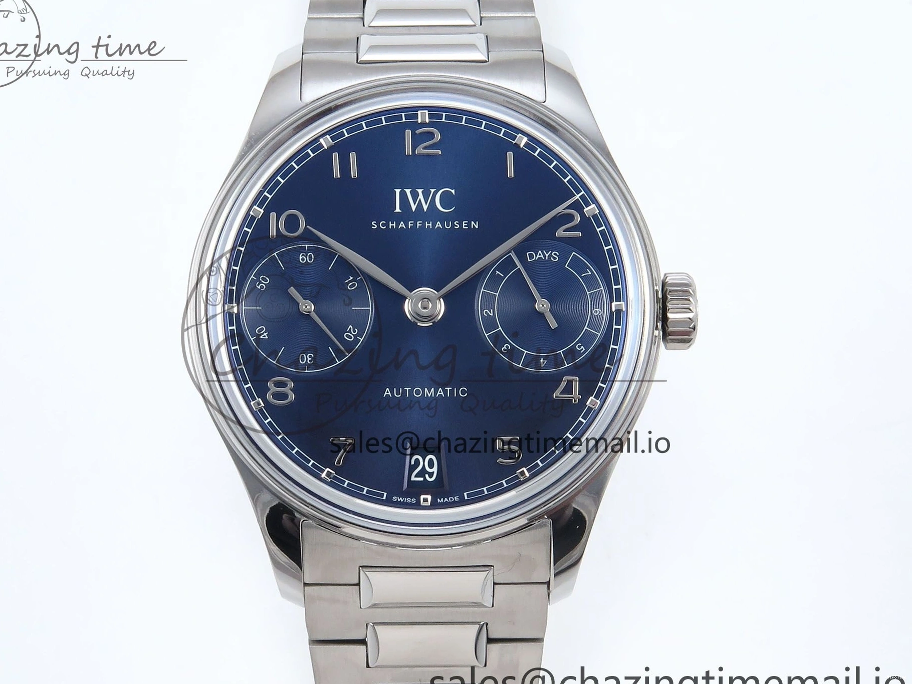 MIROTIME 0111 Portugieser Auto IWC0562E APSF 1:1 Best Edition Blue Dial on SS Bracelet A Timeless 6997